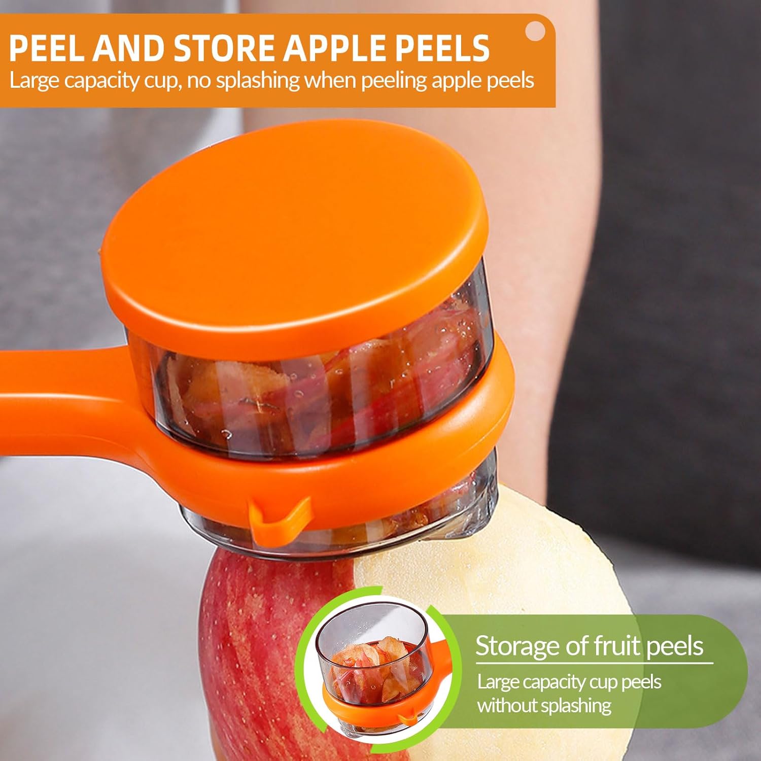 Fruit and Vegetable Multifunctional Peeler with Container Catcher