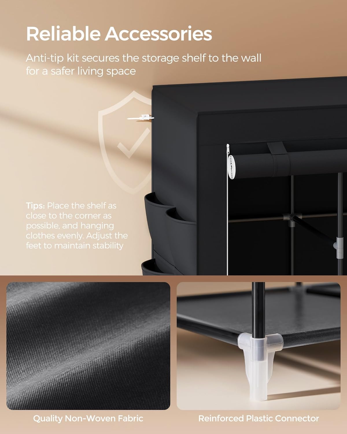 Wardrobe Closet Organizer with Cover