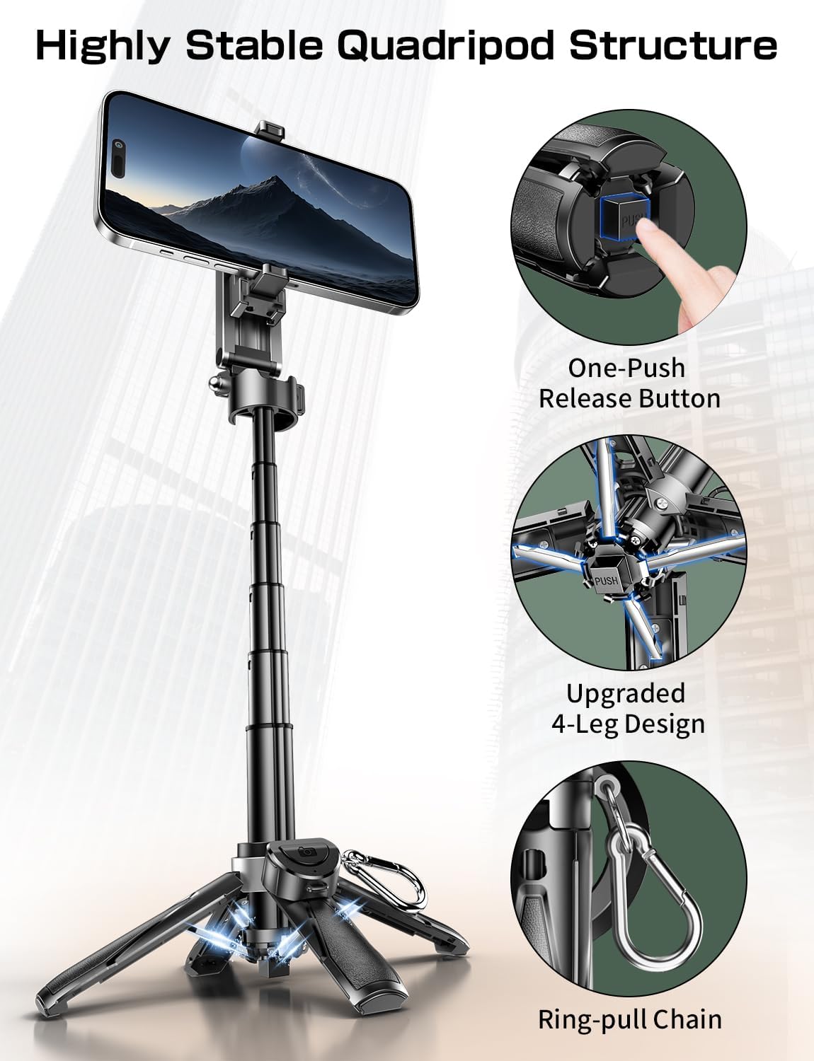 Portable 4-in-1 Phone Tripod