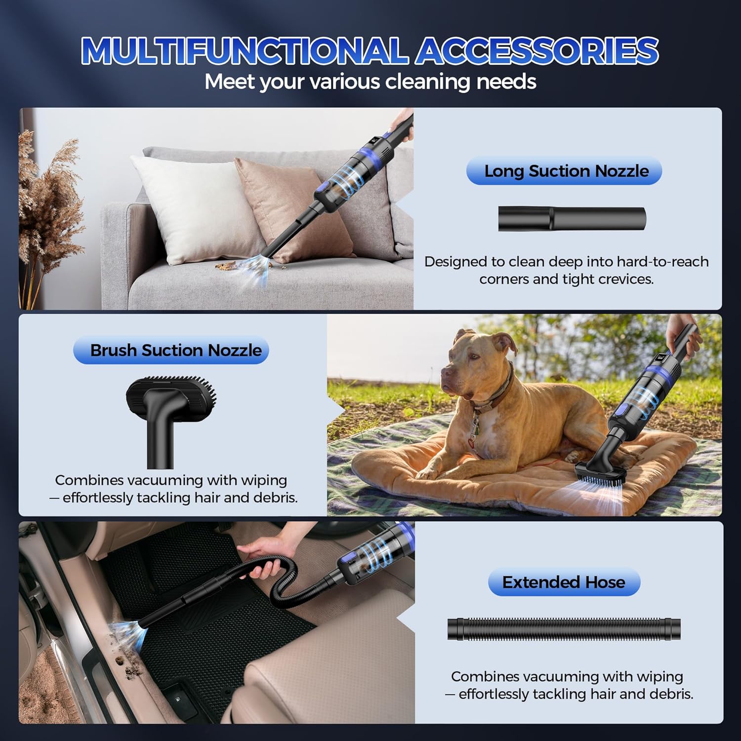3-in-1 Portable Cordless Vacuum Cleaner