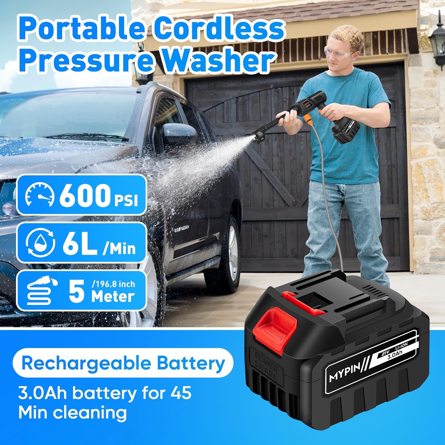 Portable Cordless Pressure Washer