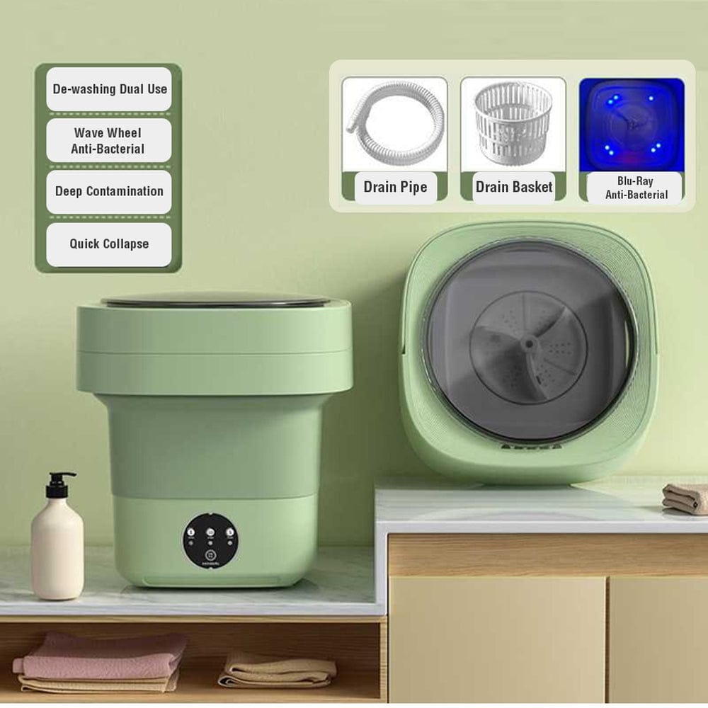 Portable Mini Foldable Washing Machine - 3 Wash Modes with Spin Dry | Space-Saving & Travel Friendly