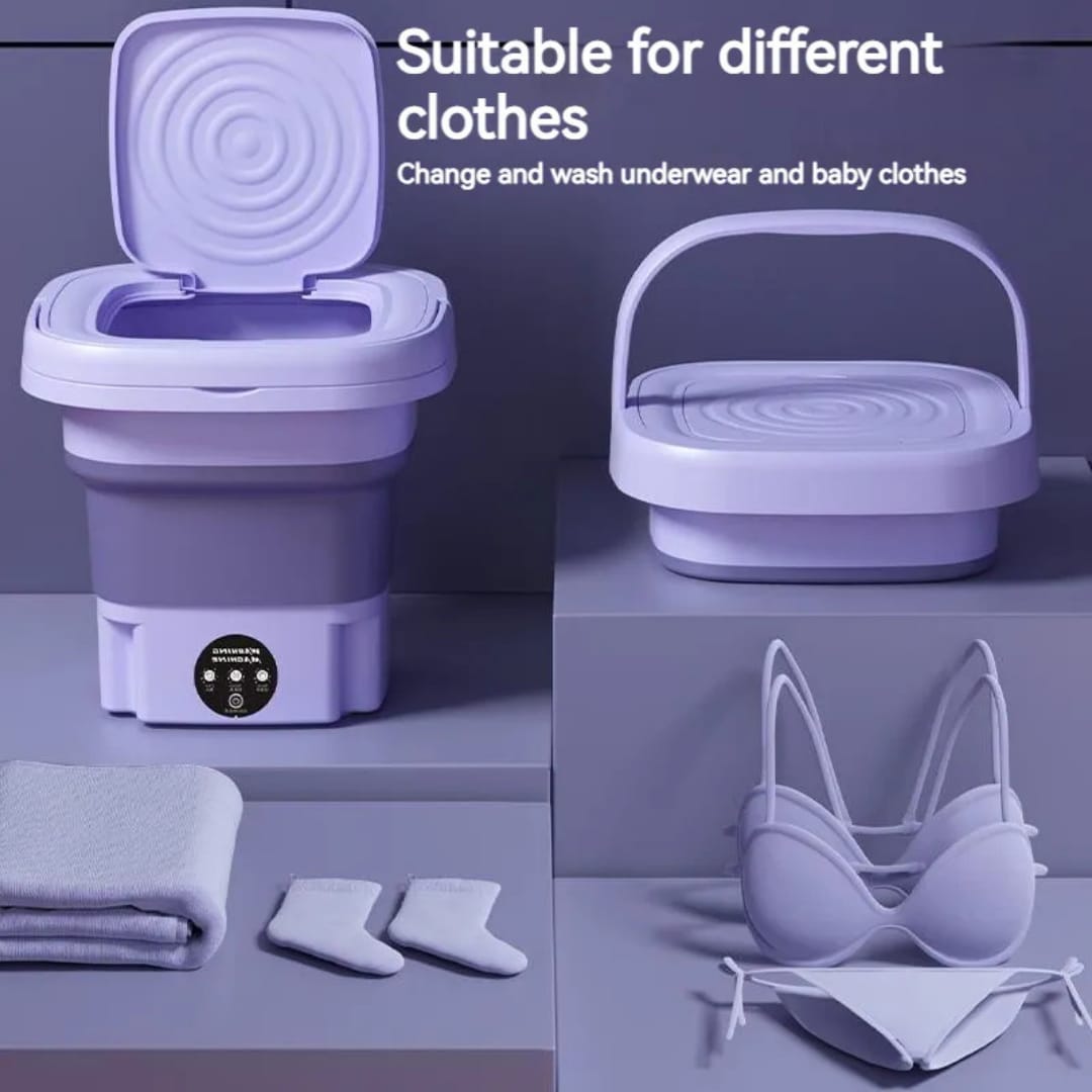 Portable Mini Foldable Washing Machine - 3 Wash Modes with Spin Dry | Space-Saving & Travel Friendly