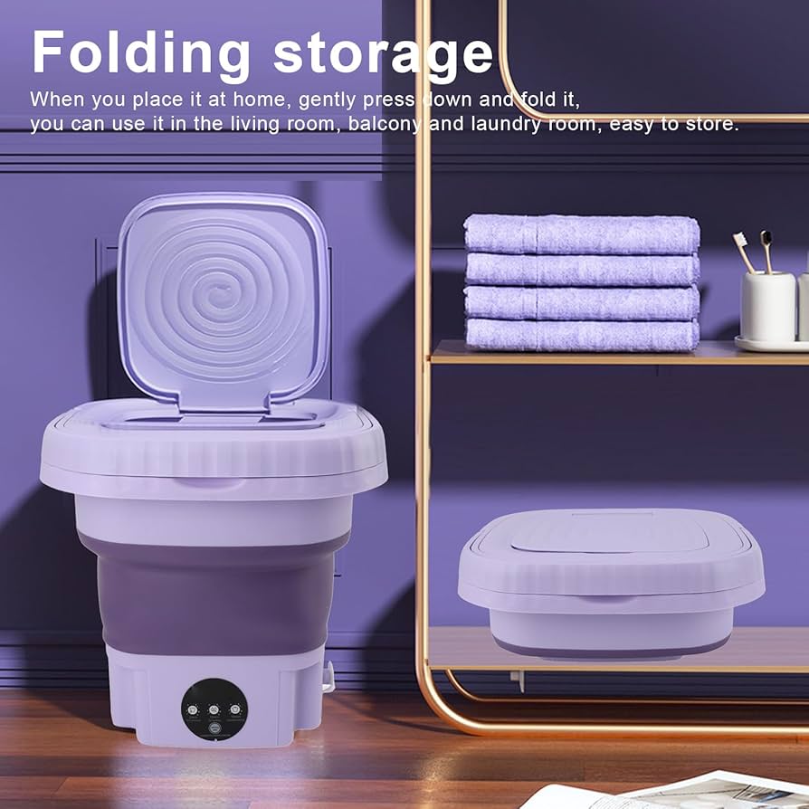 Portable Mini Foldable Washing Machine - 3 Wash Modes with Spin Dry | Space-Saving & Travel Friendly