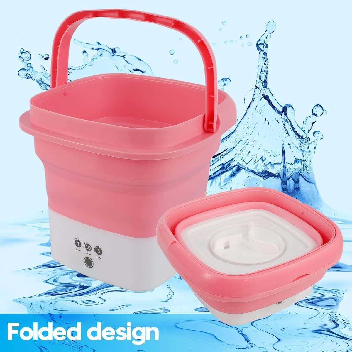 Portable Mini Foldable Washing Machine - 3 Wash Modes with Spin Dry | Space-Saving & Travel Friendly